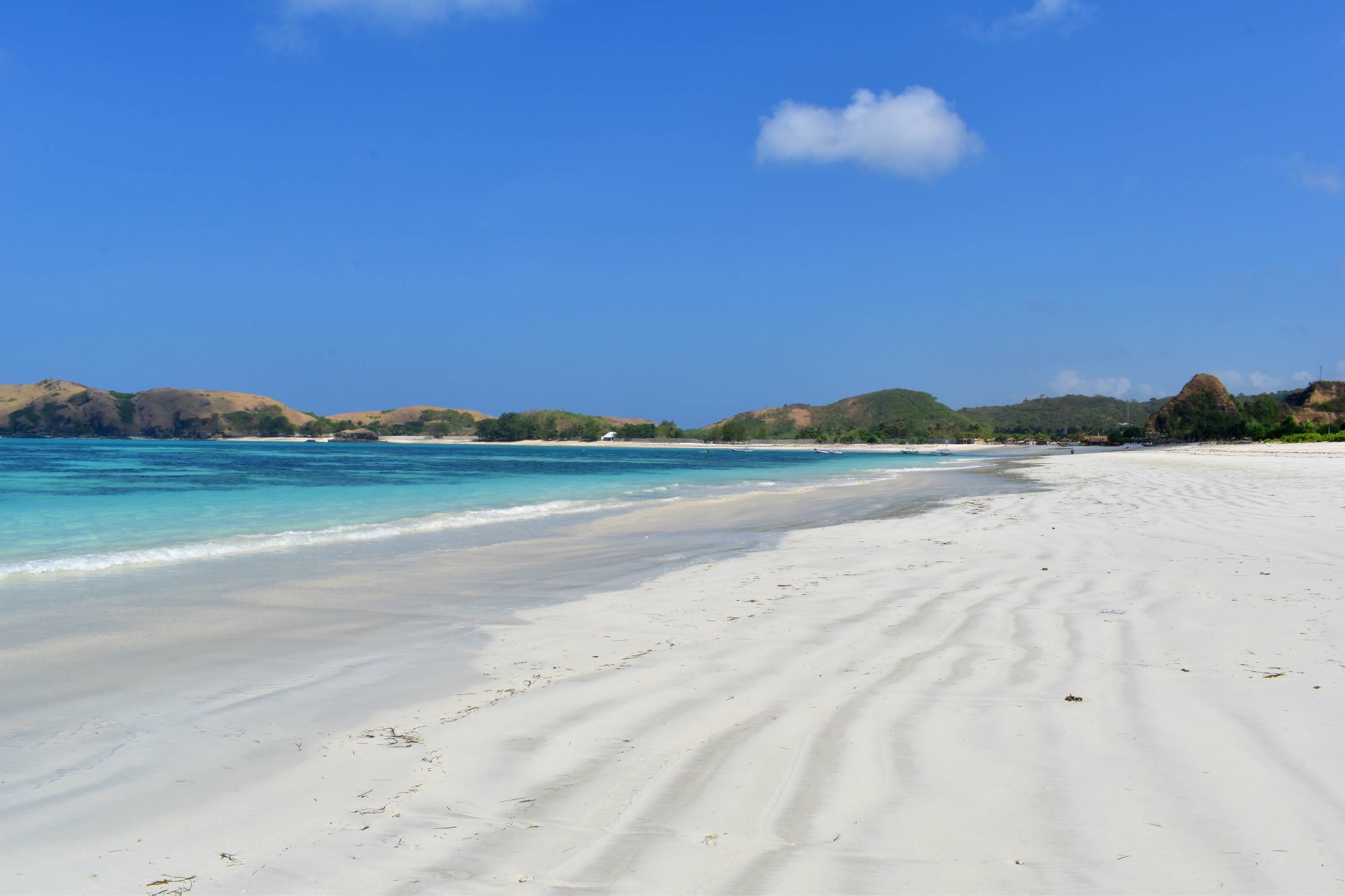 White sand and turquoise water at Tanjung Aan, Lombok